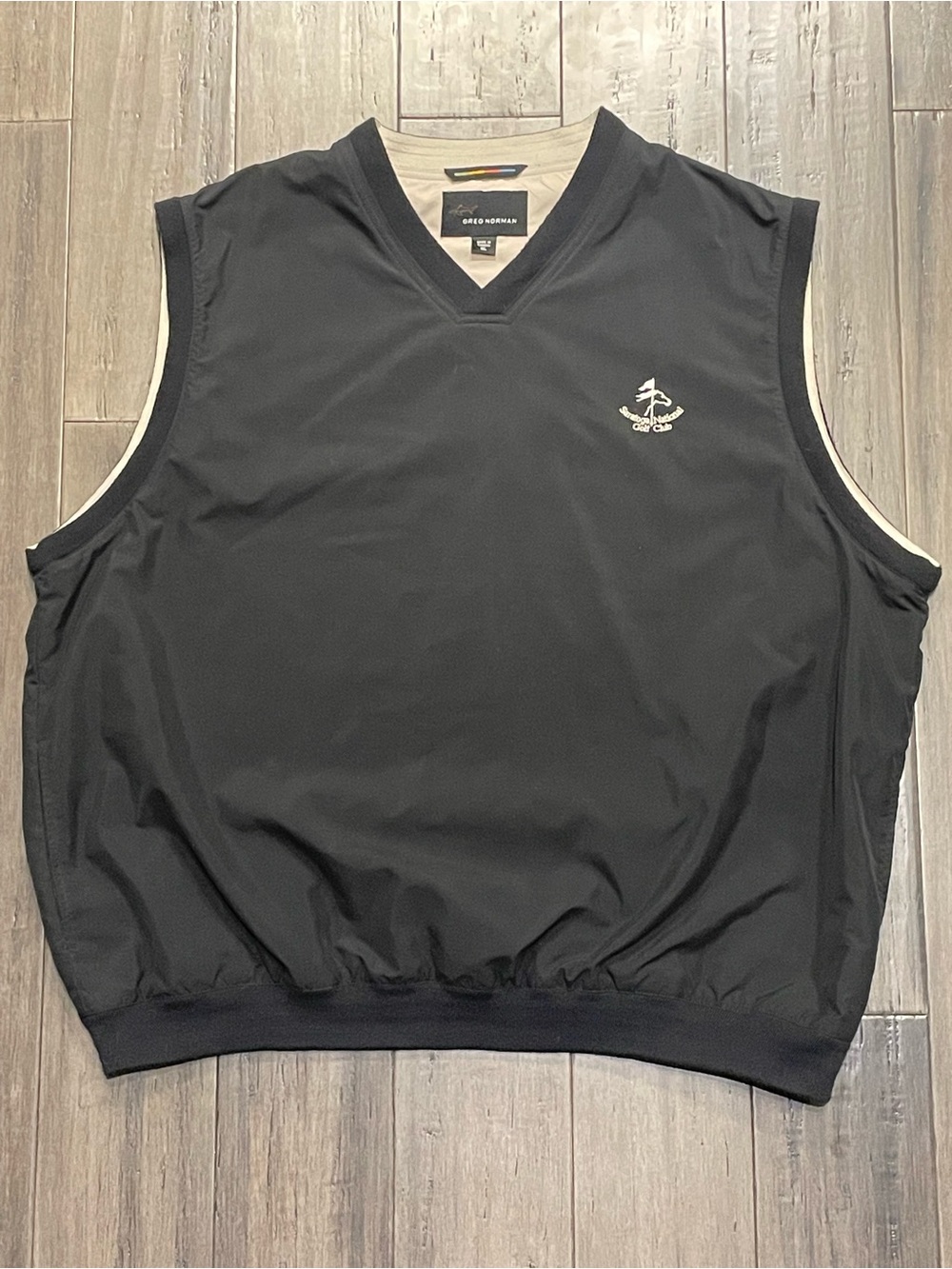 Greg Norman Saratoga National Golf Club Wind Vest Men’s XL Black V-Neck